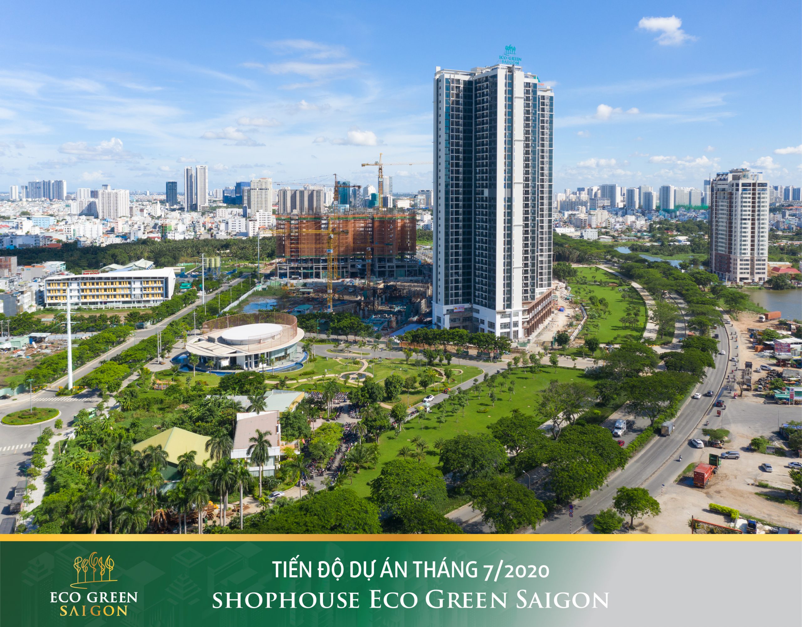 Shophouse Eco Green Saigon - tiến độ tháng 7-2020