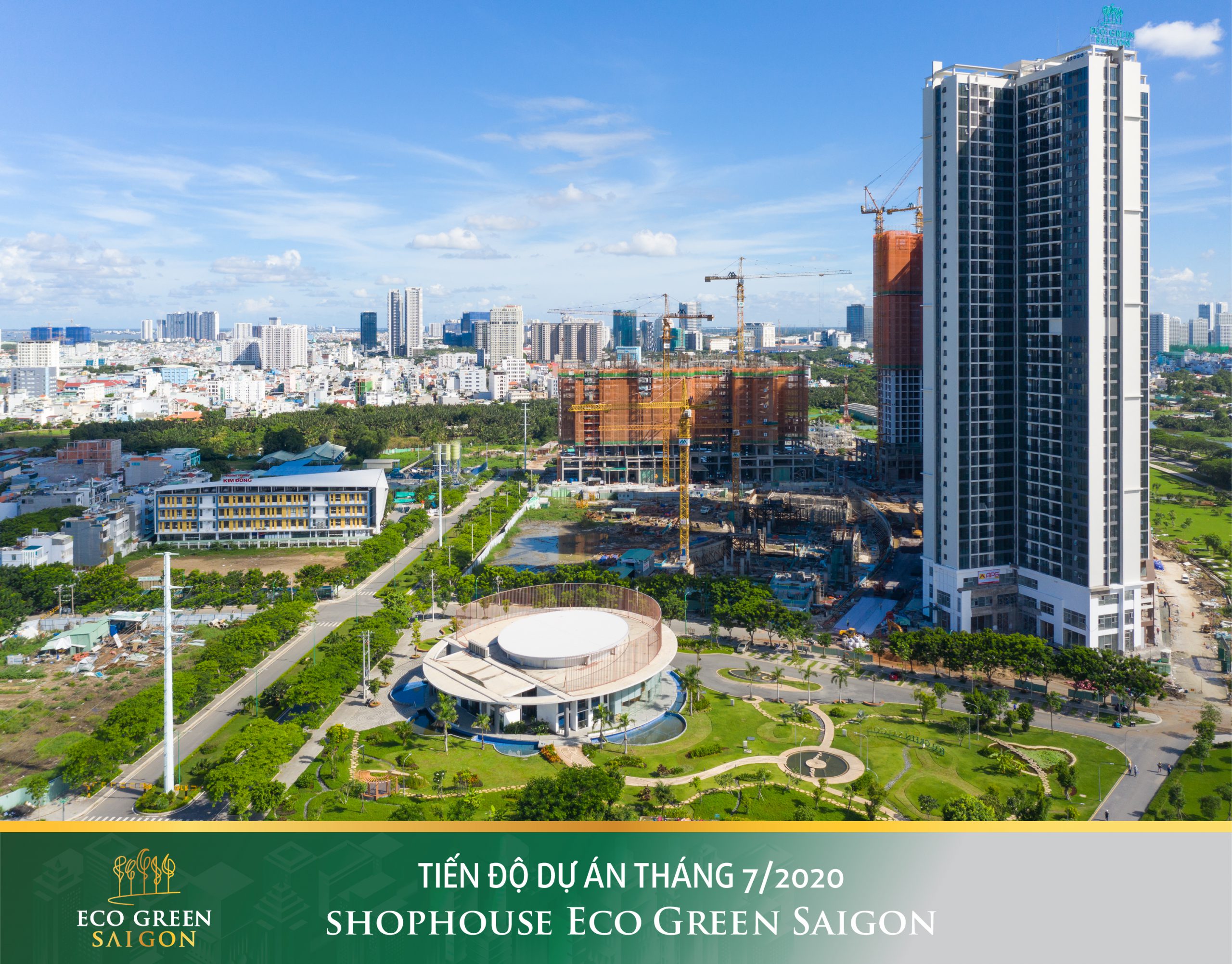 Shophouse Eco Green Saigon - tiến độ tháng 7-2020