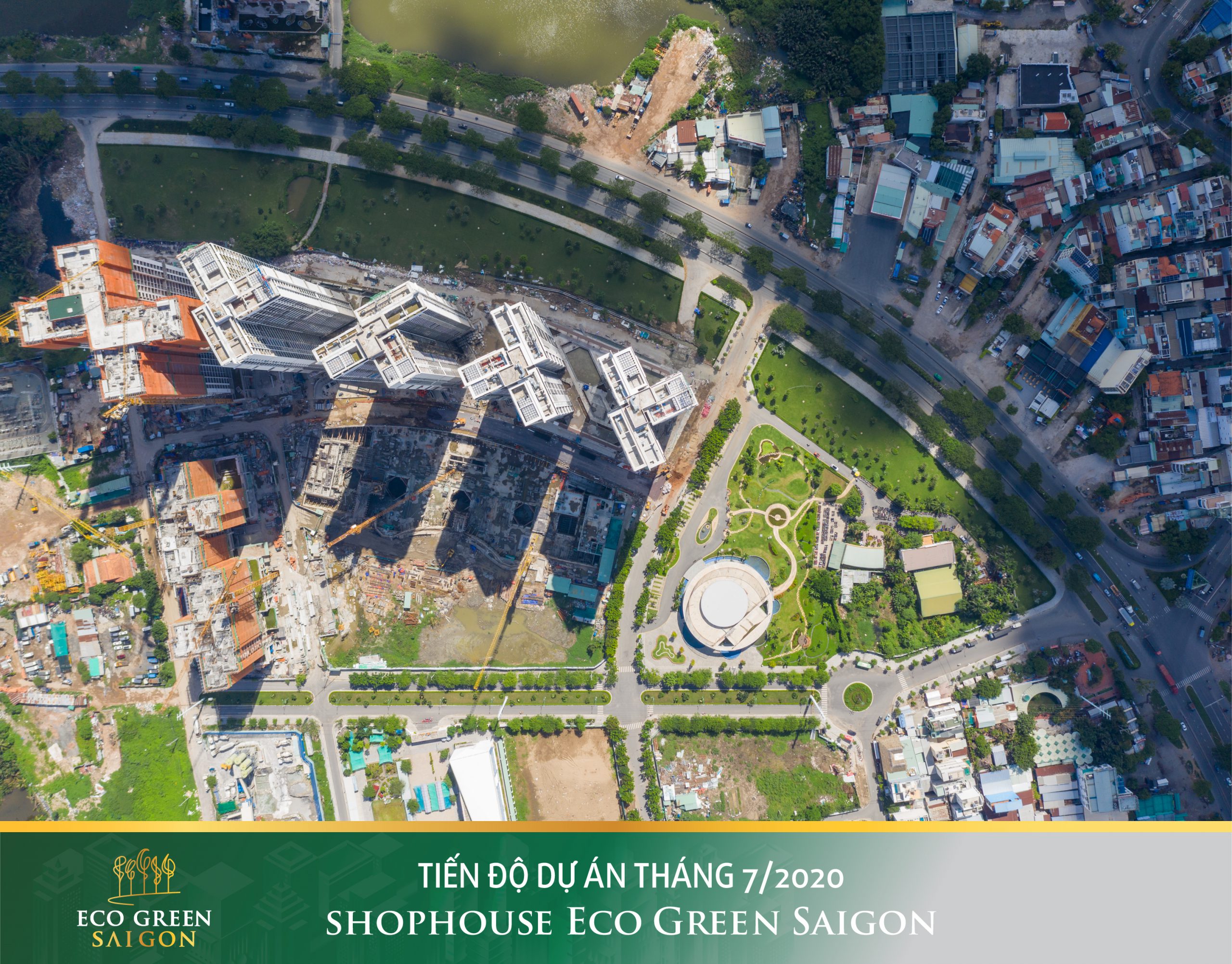 Shophouse Eco Green Saigon - tiến độ tháng 7-2020