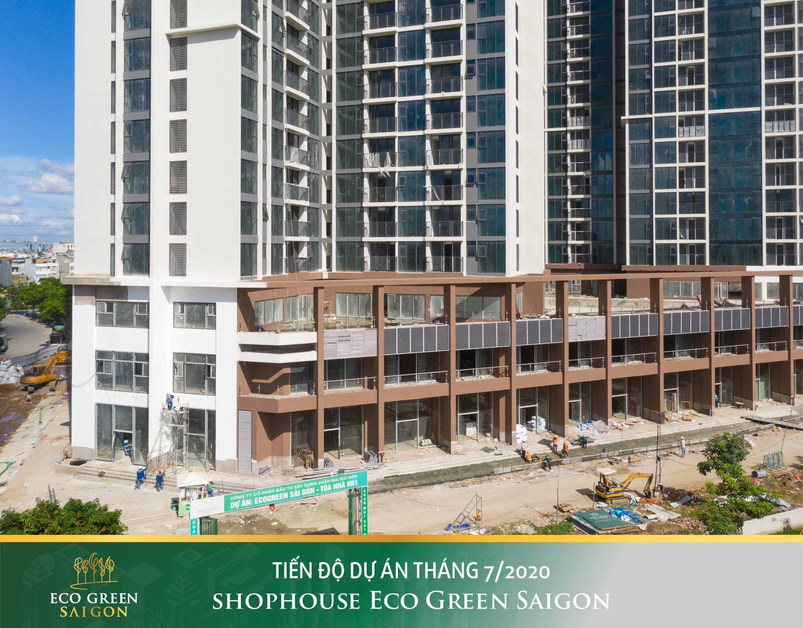 Shophouse Eco Green Saigon - tiến độ tháng 7-2020